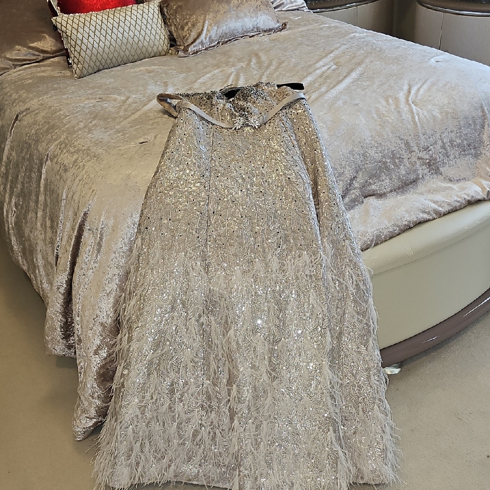 Elegant Silver Sequin Gown
